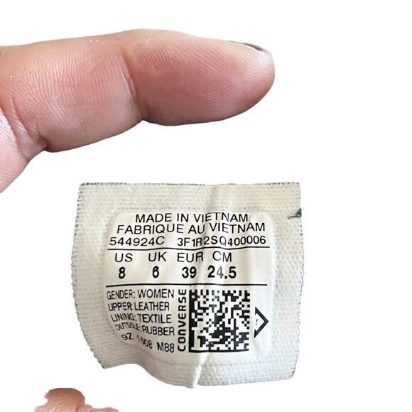 CONVERSE All Star Metallic Gray Leather Chuck Taylor Sneakers 544924C Shoes Sz 8 - Picture 10 of 12
